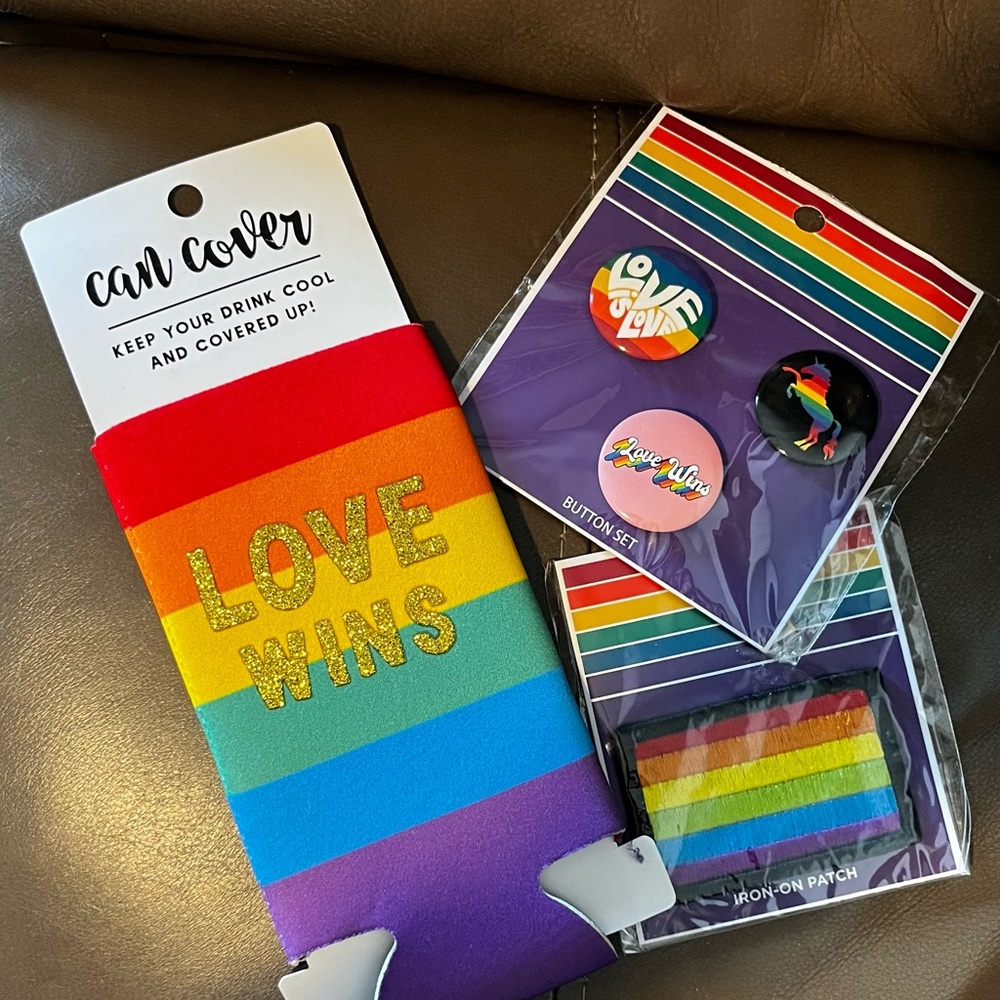 Bioworld Love Wins Rainbow Can Cooler and Accessories
